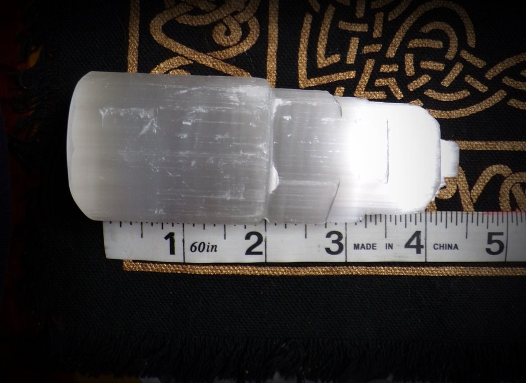 Spellcast Selenite Tower (Enochian Angel Magic, Conductor, Cleanse, Ritual Amplifier, Charge Crystals, Tools, Vessels)