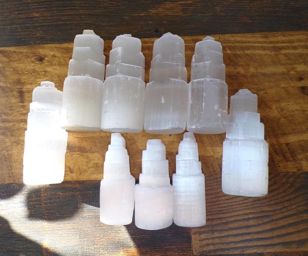 Spellcast Selenite Tower (Enochian Angel Magic, Conductor, Cleanse, Ritual Amplifier, Charge Crystals, Tools, Vessels)