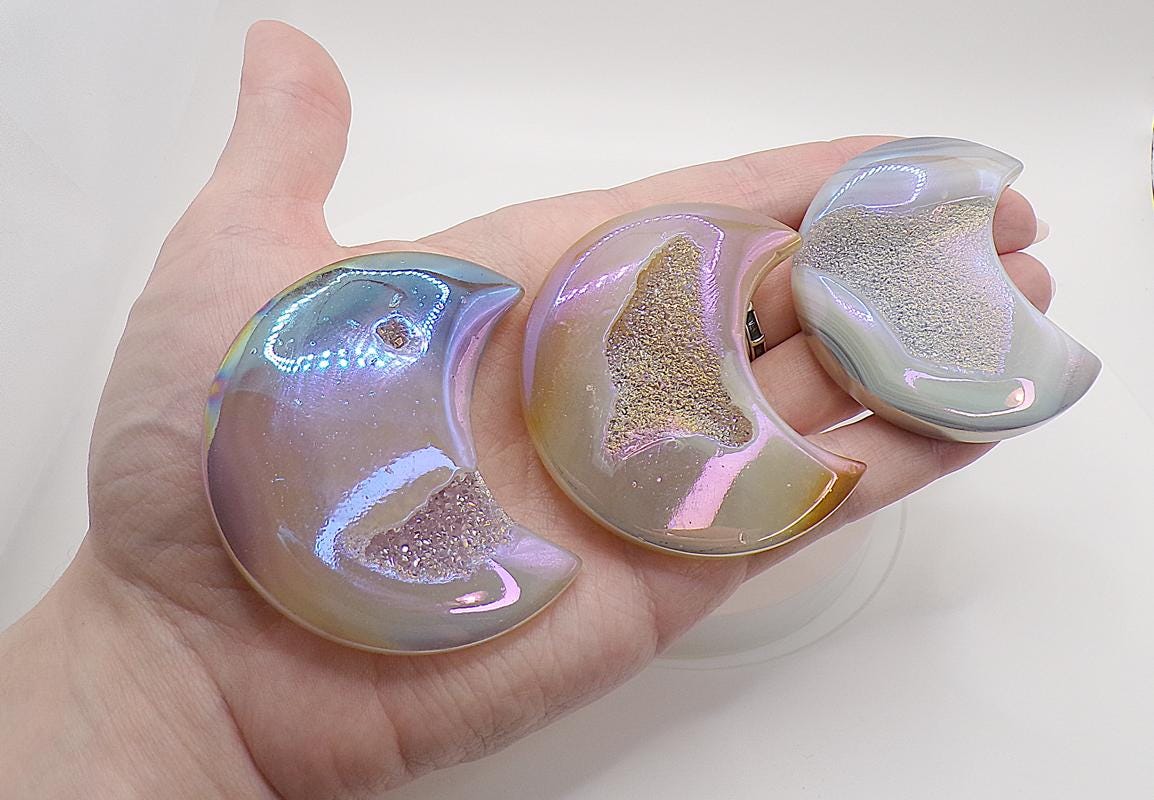 Spell Booster Angel Aura Crystal Moon (Spellcast Crystal, Boost Spellwork, Moon Magick, Angelic Magic, Room Energizer)