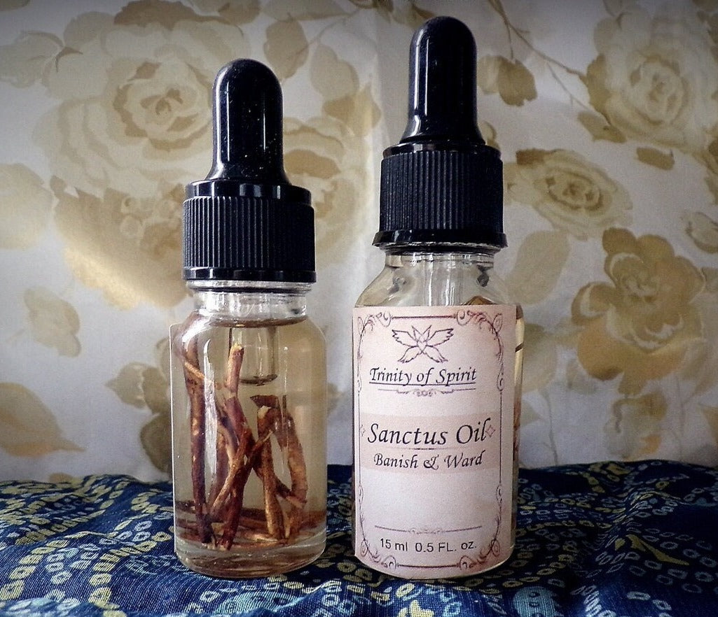 Sanctus Ward Oil (Spiritual House Protection, Ward and Banish Evil, Angel Magick, Anoint Wards & Divination Tools)