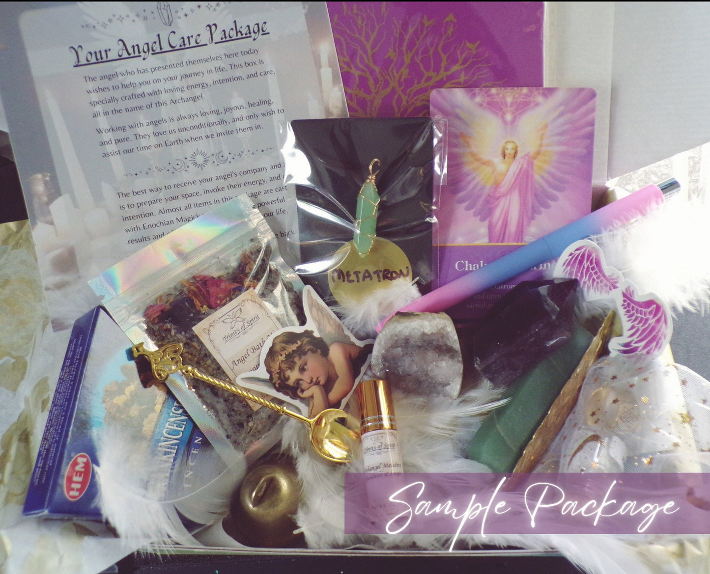 Angel Care Package (Angel Portal, Enochian Magick Items, Crystals, Love, Anxiety, Mental Health)
