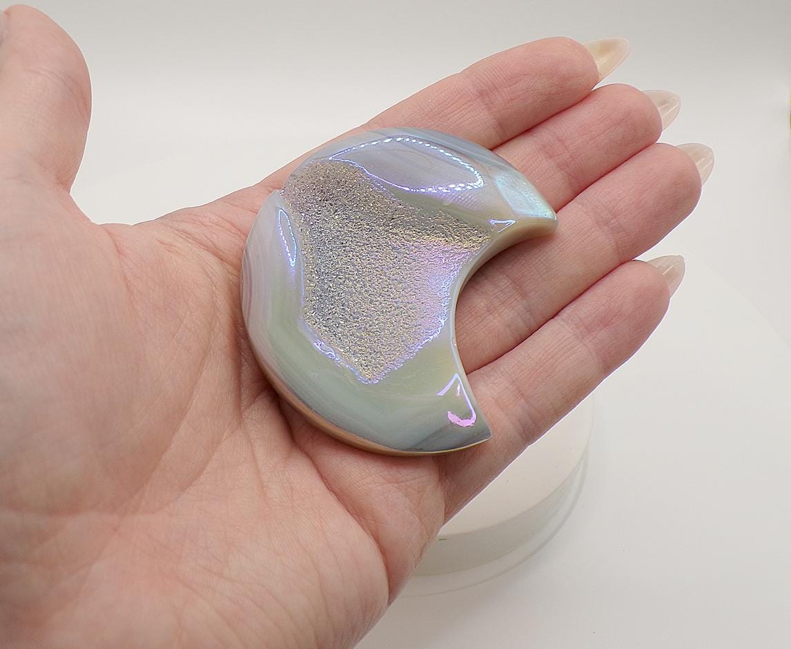 Spell Booster Angel Aura Crystal Moon (Spellcast Crystal, Boost Spellwork, Moon Magick, Angelic Magic, Room Energizer)
