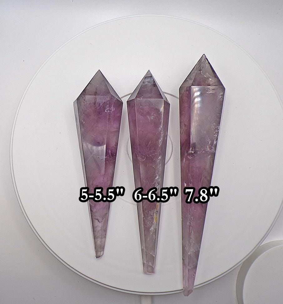 Amethyst "God's Fingerprint" Reiki Wands (Spellcast Lightcode Crystal, Energy Healing, Chakras, Etheric Body, Aura)