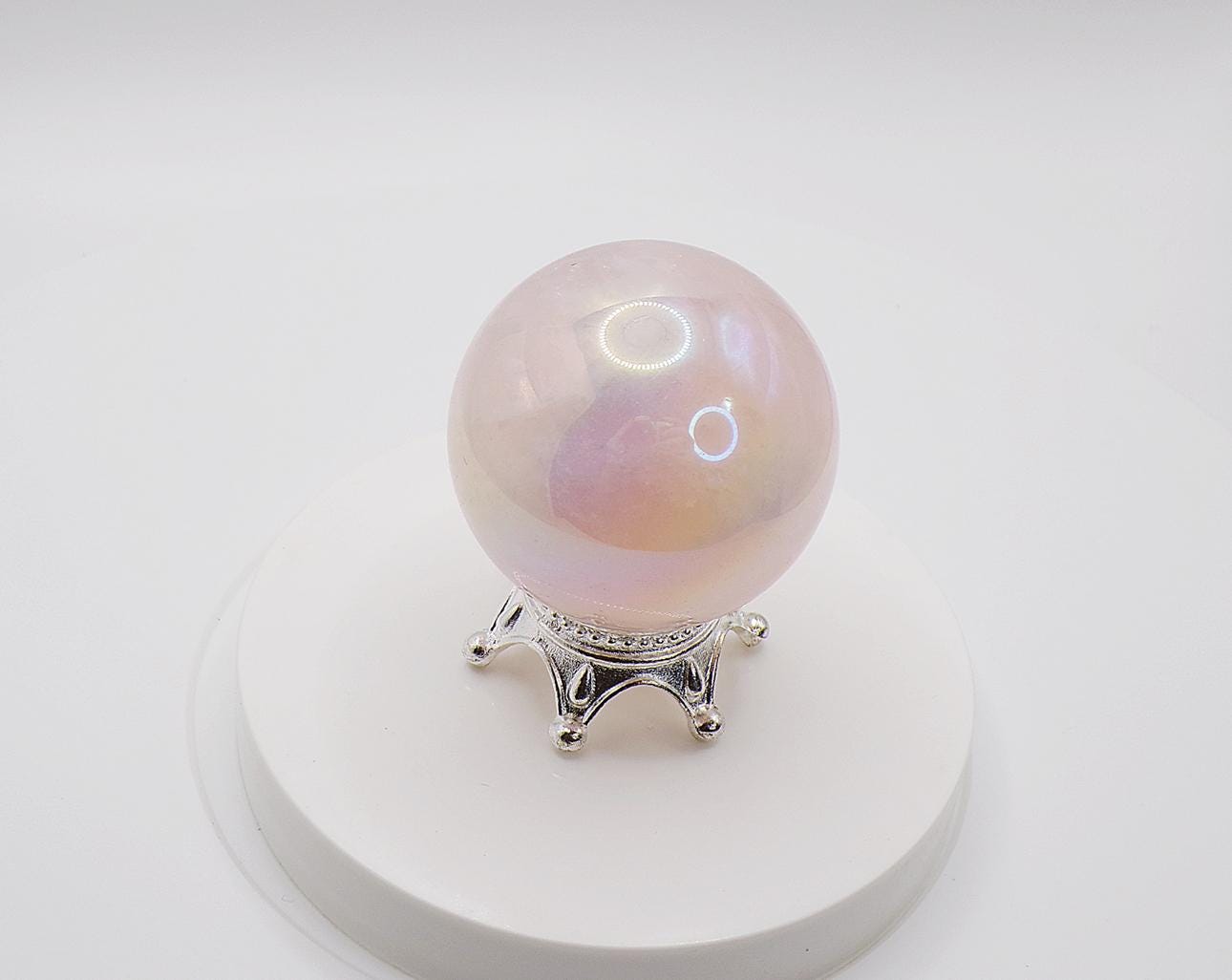 Soul Wound & Self-Love Angel Sphere (Spellcast Lightcode Crystal, Healing Soul Wound, Reiki, Higher Self, Ascension, Aura Rose Quartz)
