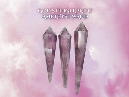 Amethyst "God's Fingerprint" Reiki Wands (Spellcast Lightcode Crystal, Energy Healing, Chakras, Etheric Body, Aura)