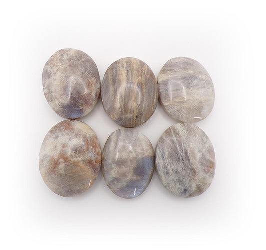 Moonstone w/ Sunstone Mixed Palmstones (Spellcast Lightcode Crystal, Enochian Blessed, Enhanced Sun and Moon Connection)