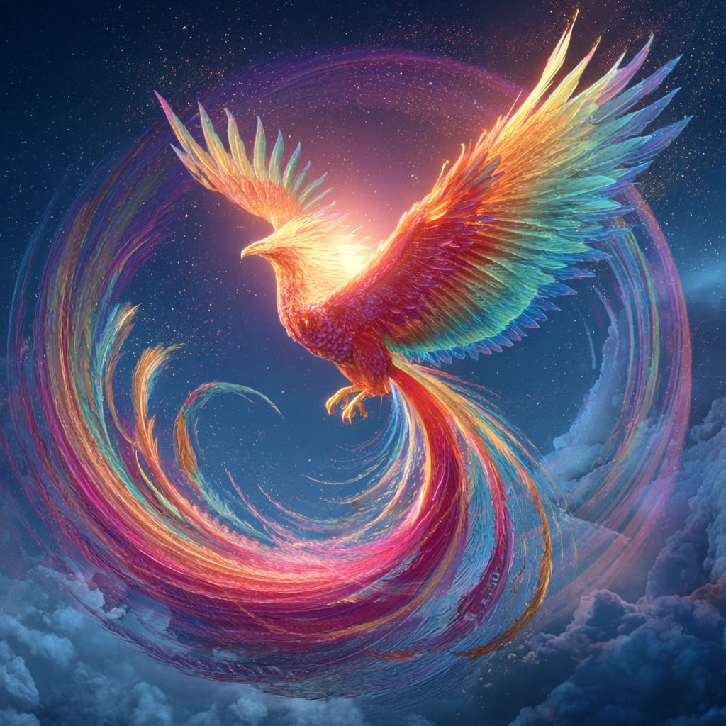 Female Rainbow Phoenix Entity (Divine Chakra Healing, Aura Cleanse, Divine Aid, Meditation Guide)